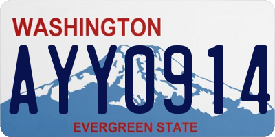 WA license plate AYY0914