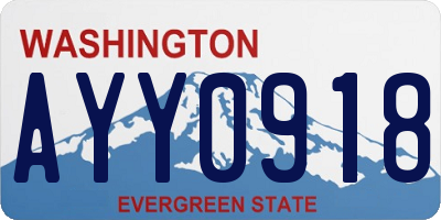 WA license plate AYY0918