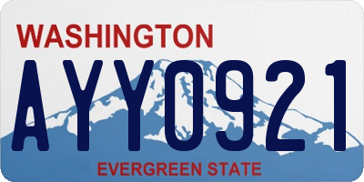 WA license plate AYY0921