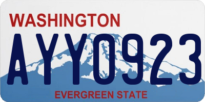 WA license plate AYY0923