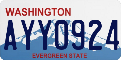 WA license plate AYY0924