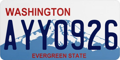 WA license plate AYY0926