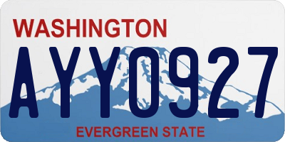 WA license plate AYY0927