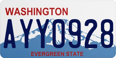 WA license plate AYY0928