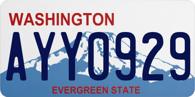 WA license plate AYY0929