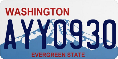 WA license plate AYY0930