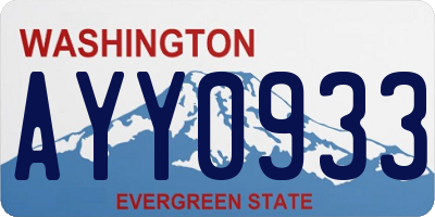 WA license plate AYY0933