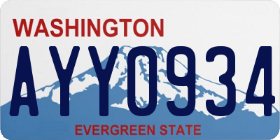 WA license plate AYY0934