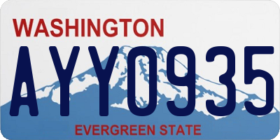 WA license plate AYY0935