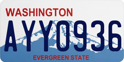 WA license plate AYY0936