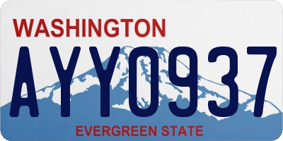 WA license plate AYY0937