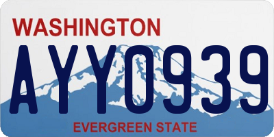 WA license plate AYY0939