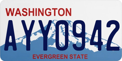 WA license plate AYY0942