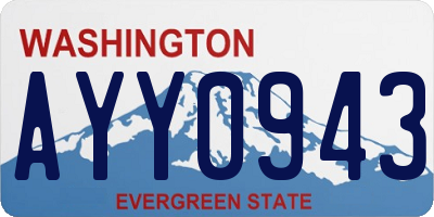 WA license plate AYY0943