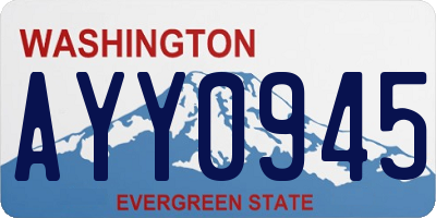 WA license plate AYY0945