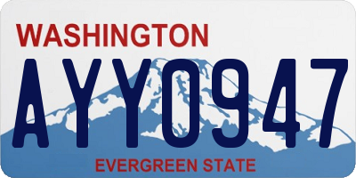 WA license plate AYY0947