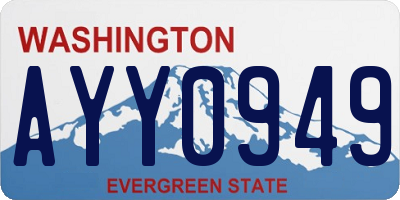 WA license plate AYY0949