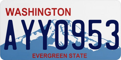 WA license plate AYY0953