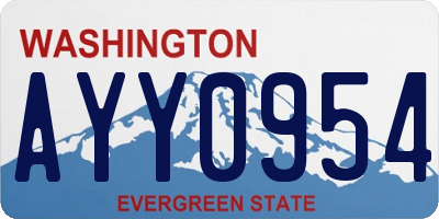 WA license plate AYY0954