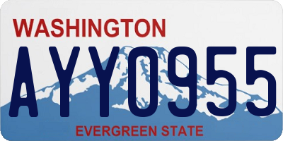 WA license plate AYY0955