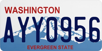 WA license plate AYY0956