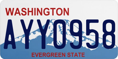 WA license plate AYY0958