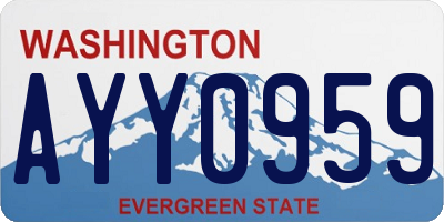 WA license plate AYY0959