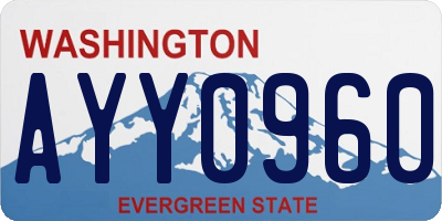 WA license plate AYY0960