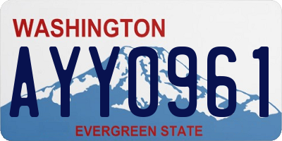 WA license plate AYY0961