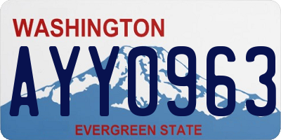 WA license plate AYY0963