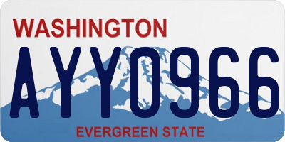 WA license plate AYY0966