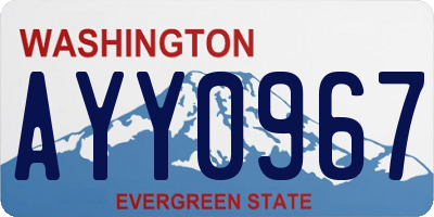 WA license plate AYY0967