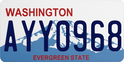 WA license plate AYY0968