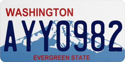 WA license plate AYY0982