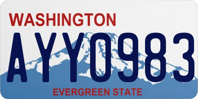 WA license plate AYY0983