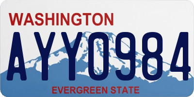 WA license plate AYY0984