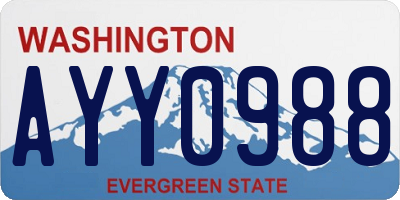 WA license plate AYY0988