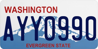 WA license plate AYY0990