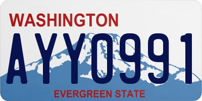 WA license plate AYY0991