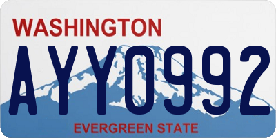 WA license plate AYY0992