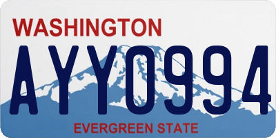 WA license plate AYY0994