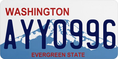 WA license plate AYY0996