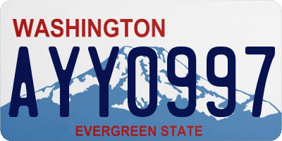 WA license plate AYY0997