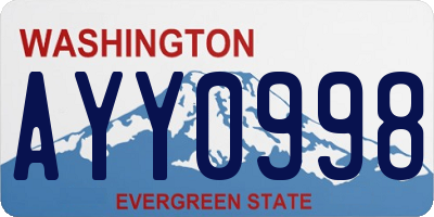 WA license plate AYY0998