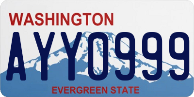 WA license plate AYY0999