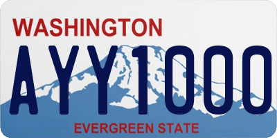 WA license plate AYY1000