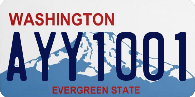 WA license plate AYY1001