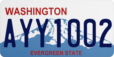 WA license plate AYY1002