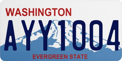 WA license plate AYY1004