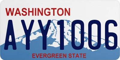 WA license plate AYY1006